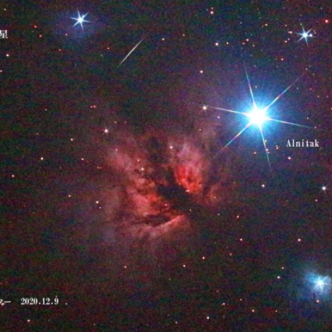 燃える木星雲と流星