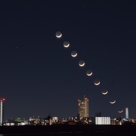 沈む三日月　2024/02/12