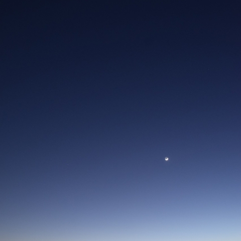 夕暮れの三日月と木星　2024/02/12