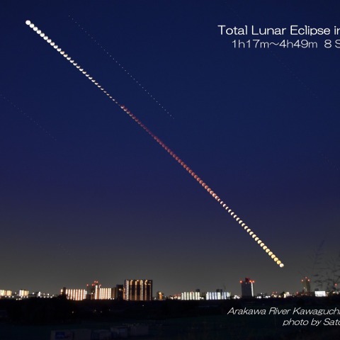 皆既月食　2025/9/8（連続写真・部分食終わりまで）