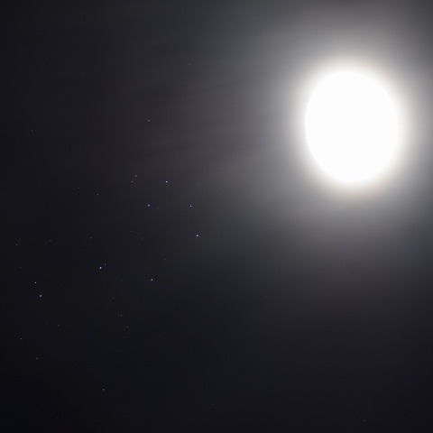 月とプレアデス星団の接近 2025/12/31