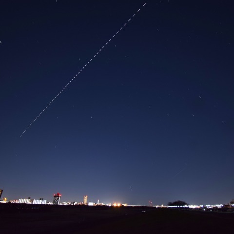 ISS国際宇宙ステーションと沈む夏の大三角 2026/1/12