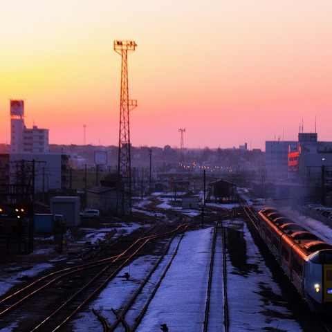 釧路の「おおぞら」と昇る太陽 2026/2/22