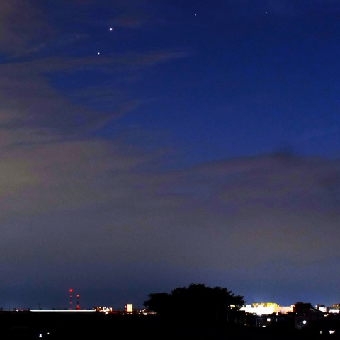 夕空の金星と木星の接近  2026/6/10