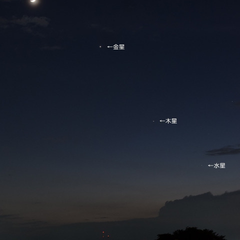 月と水星・木星・金星 2026/6/18