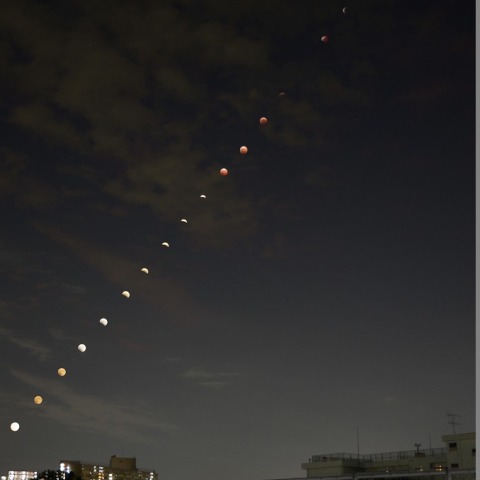 皆既月食　連続写真