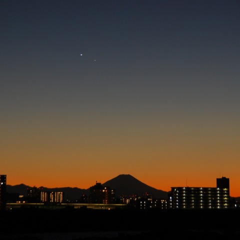 金星・水星の接近と富士山