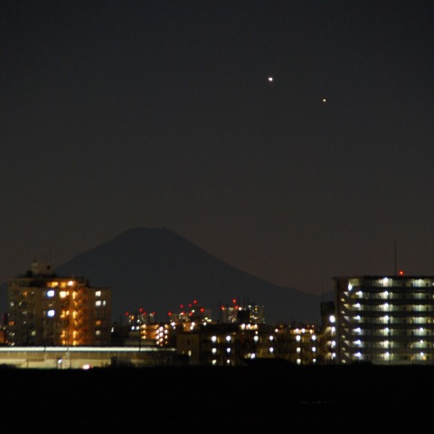 金星・水星の接近と富士山