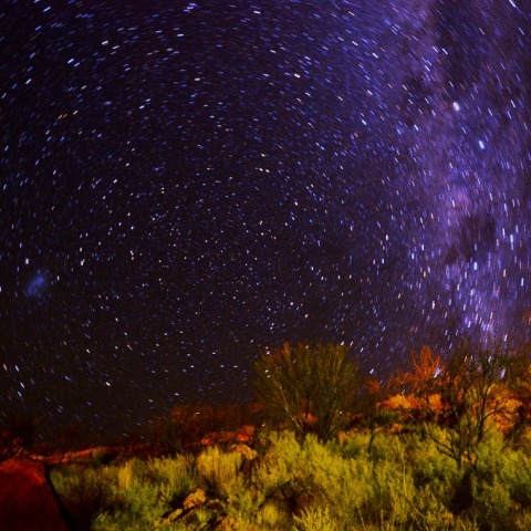 南天の日周運動と天の川、小マゼラン雲