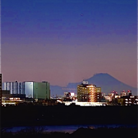 木星・土星の接近と富士山