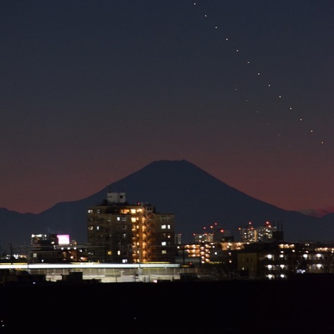木星・土星の接近と富士山　2021/01/09