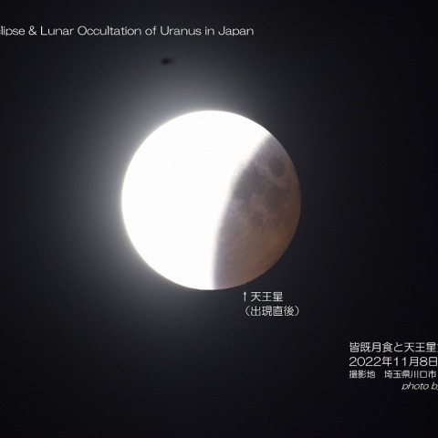 皆既月食と天王星食（出現直後）