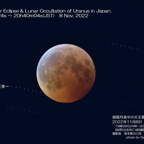 皆既月食中の天王星食