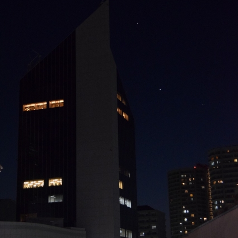 月と木星・金星の接近2023/2/23