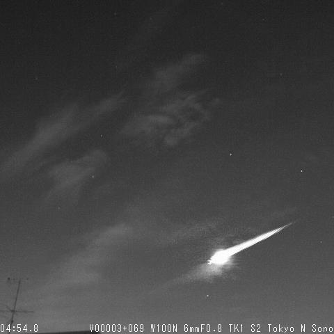 ペルセウス座流星群の火球