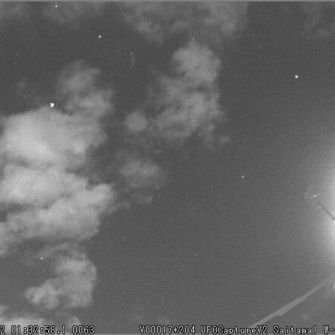 ５月２日の１時３２分のー８等大火球