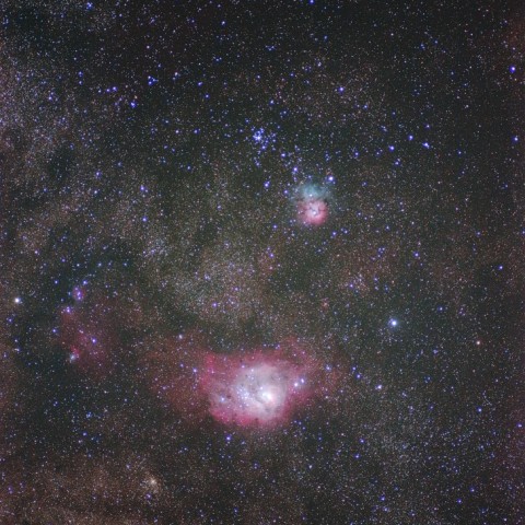 アクロマート屈折によるM8・M20