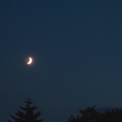 月、土星、火星、スピカ