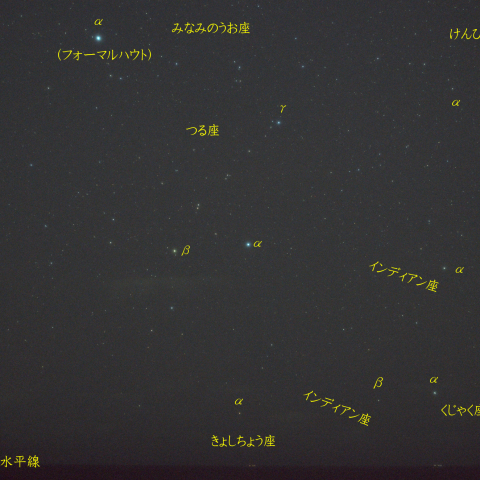 沖縄本島南の水平線上の星座たち(9月)