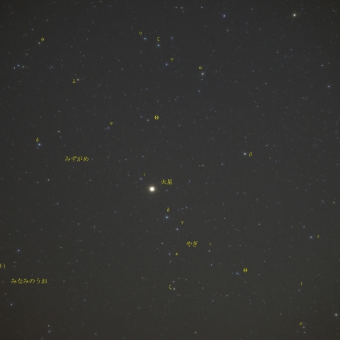 みずがめ座に進入した火星