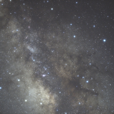 銀河中心部の星々と暗黒星雲
