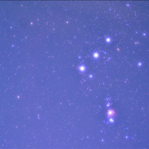 85mmでオリオン座M42と3つ星