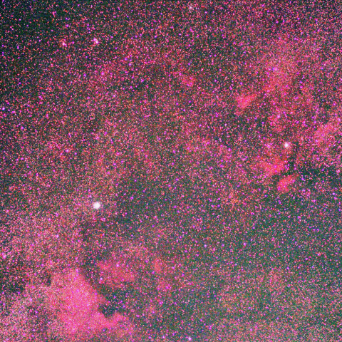 はくちょう座北アメリカ星雲、サドル周辺