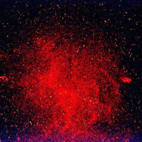 三日月とチューリップ星雲