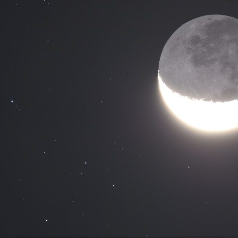 月とプレアデス (2026/03/23)