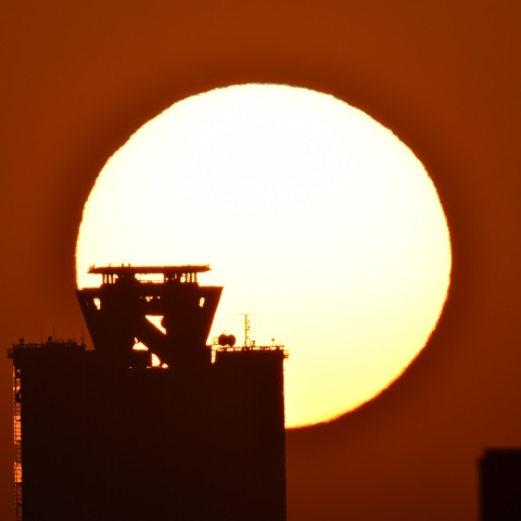 WTCビルへの日没