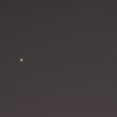 金星とプレアデス星団(2023/04/12)