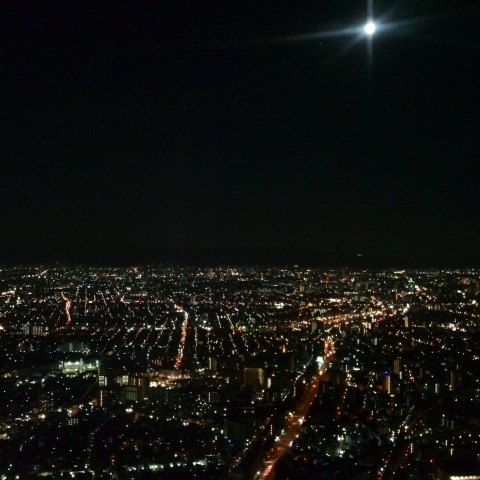 火星最接近の大阪の夜