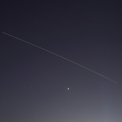 水星食直前の月と国際宇宙ステーション