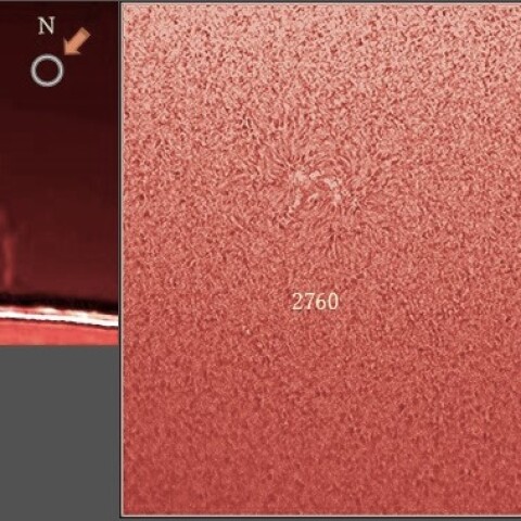 Hα：黒点とプロミネンス 4/28