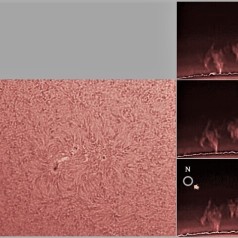黒点No2816とプロミネンス　4/20