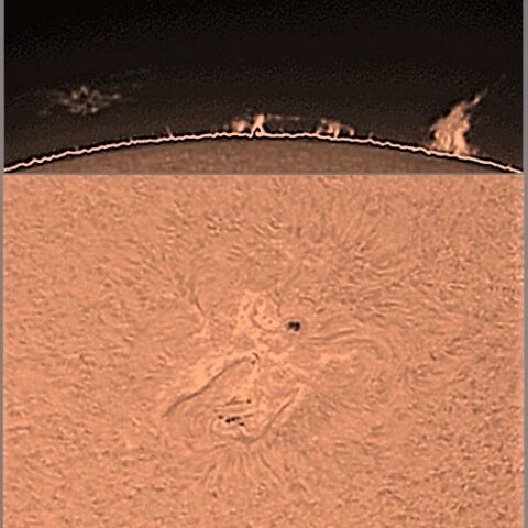 黒点2887とプロミネンス　10/28