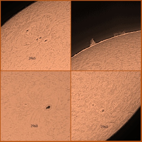 黒点群とプロミネンス　3/11