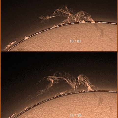 プロミネンス4時間の変容　05/10