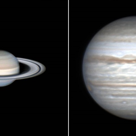 ひと夜のSaturn土星 Jupiter 木星 　10/01