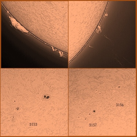 黒点群とプロミネンス　12/08