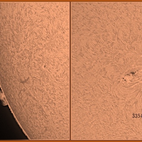 黒点群とプロミネンス　6/29