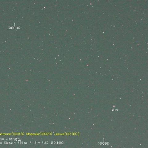 3小惑星[ Melpomene、Massalia、Juewa ] 