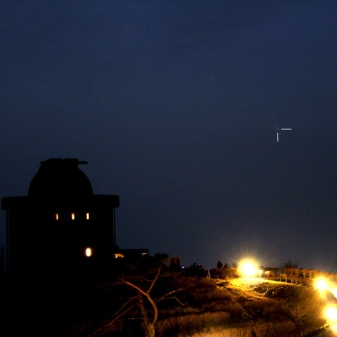 猪名川天文台から見たパンスターズ彗星（3月16日）