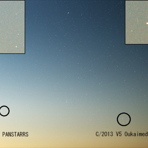 パンスターズとウカメイデン彗星の接近