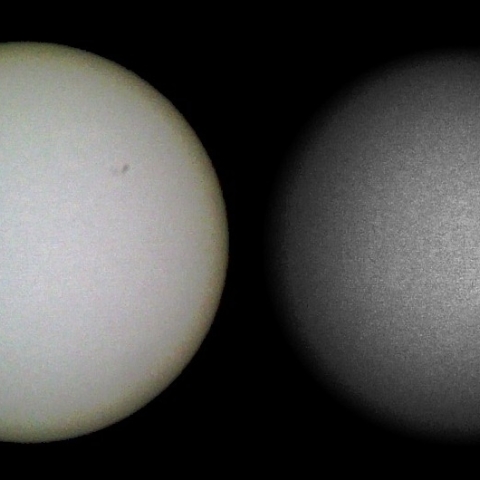 スマートフォンで撮影した太陽黒点