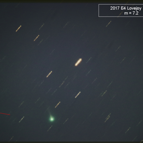 月光下のラブジョイ彗星 2017E4 Lovejoy