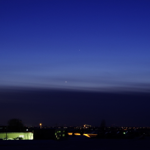 宵の明星と水星 3月12日