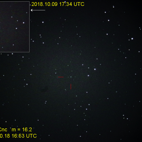 光度変化を見せる かに座 矮新星 EG Cnc