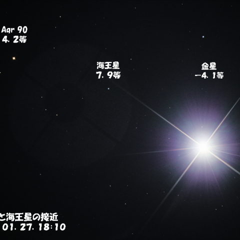 金星と海王星の接近 1/27 夕刻