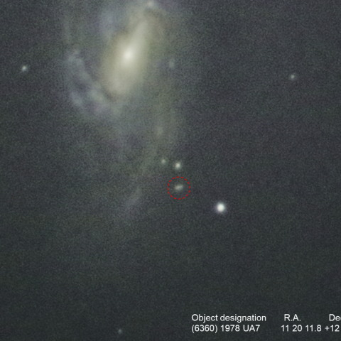 M66 の脇を進む小惑星（6360）